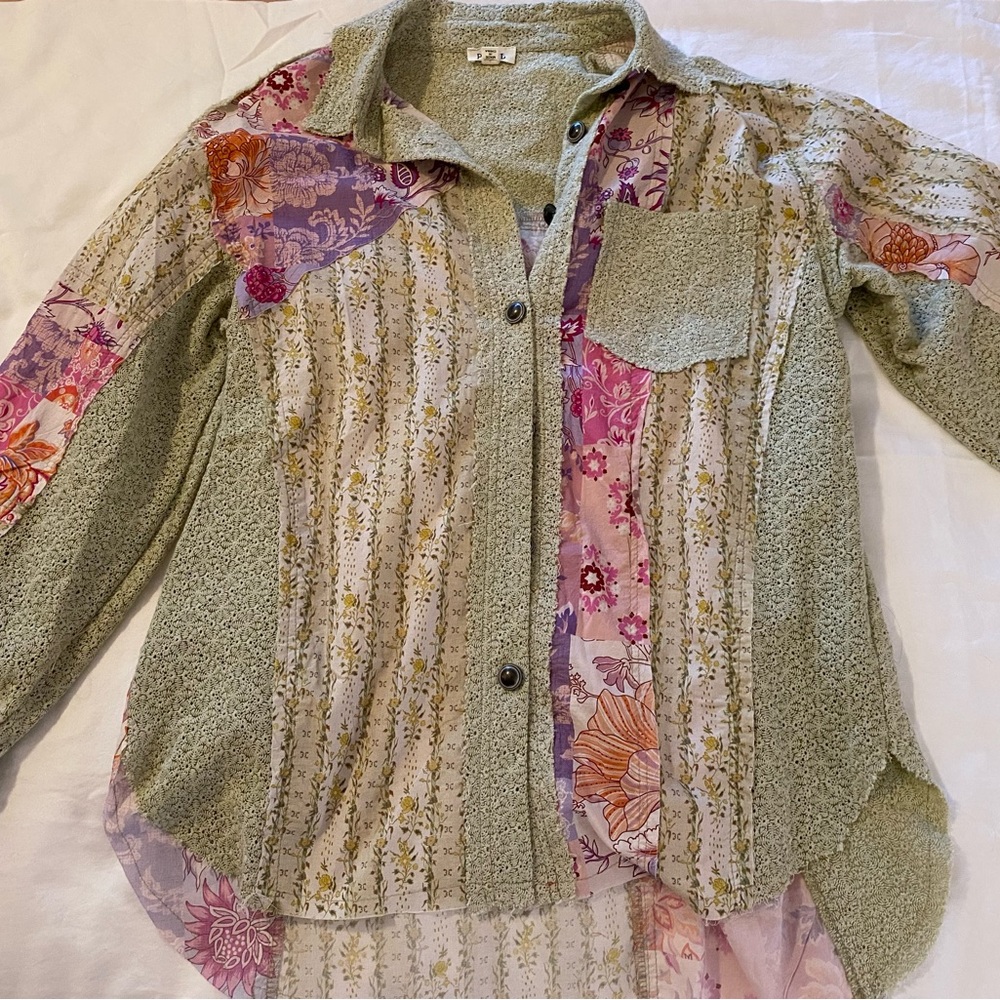 POL Multicolor Patchwork Button-Down Shirt - image 7